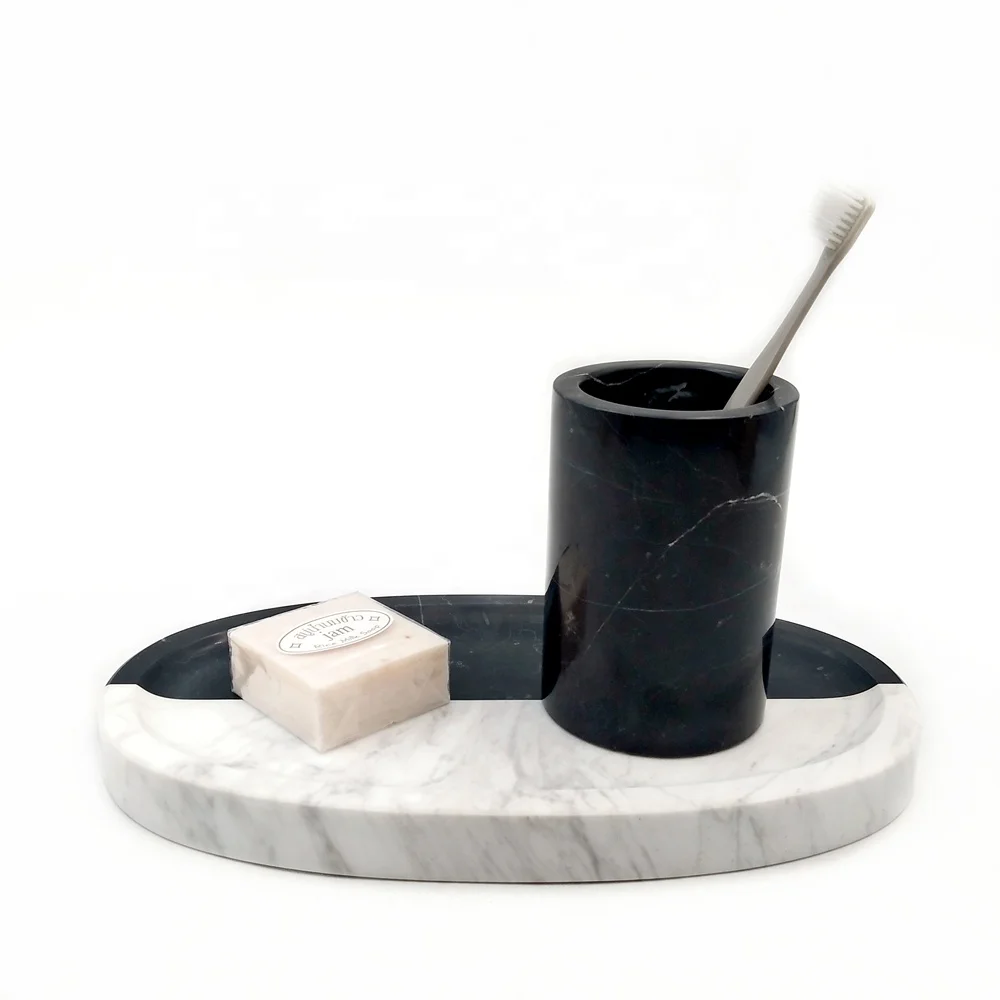 Nanwei Stone New Design Natural Marble Oval Bathroom Soap Tray