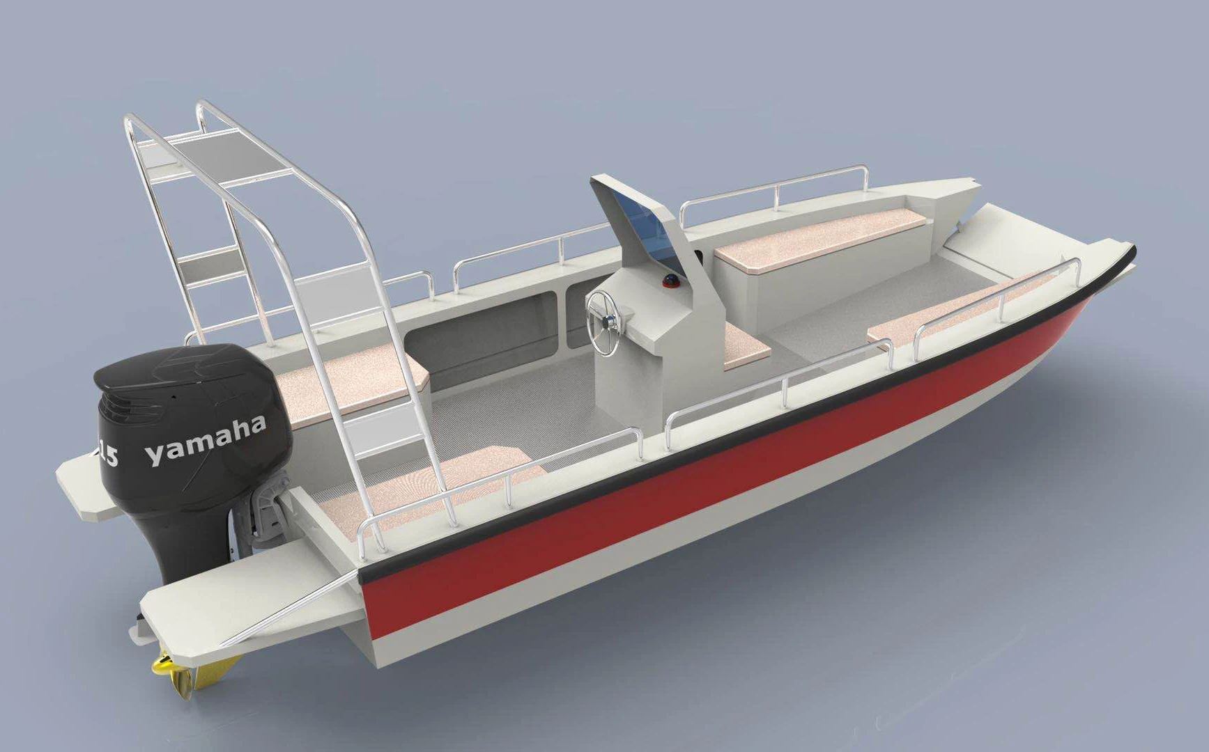 6 m aluminum landing craft working barge boat for marine construction