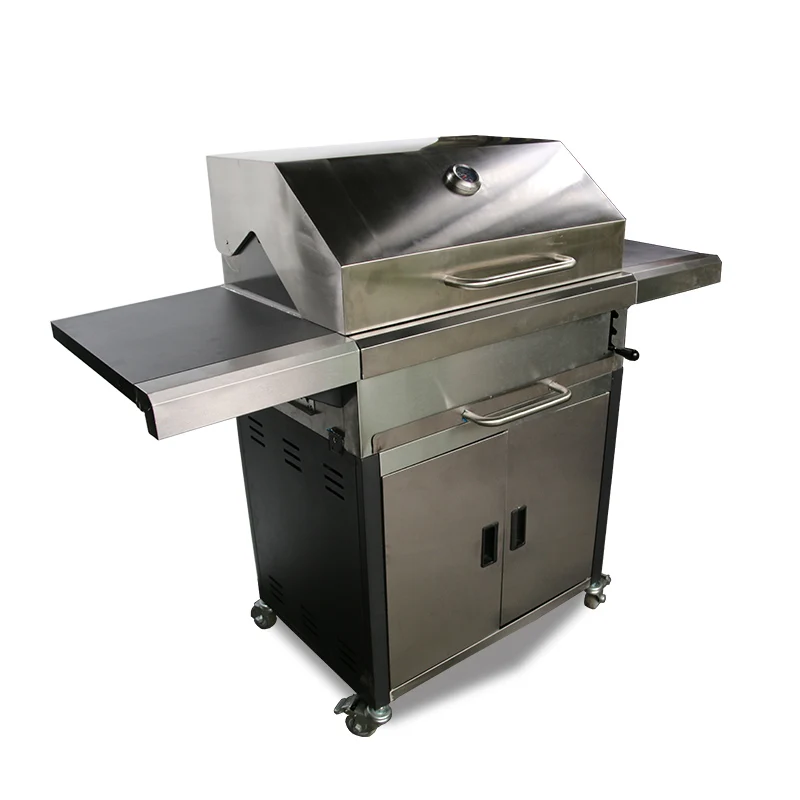 Уличный кухонный шкаф из нержавеющей стали, барбекю, угольный гриль