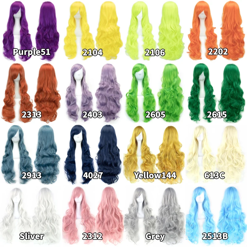 All Occasions Cosplay Wig Long Curly Hair High Temperature Silk Curly Hair Universal Anime Pink Wig