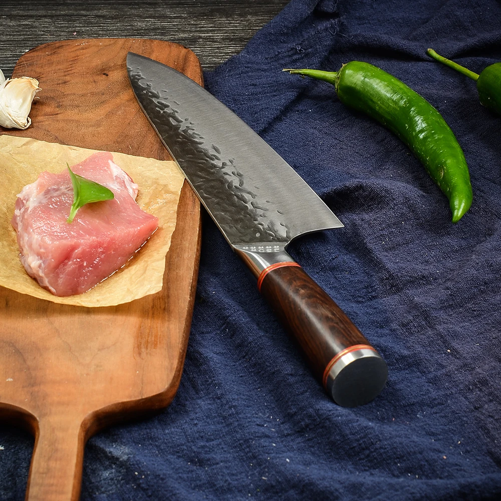 Xingye Stainless Steel Knife Set 8 Inch Small Forging Hammer Kitchen Chef Knife With Wooden Handle