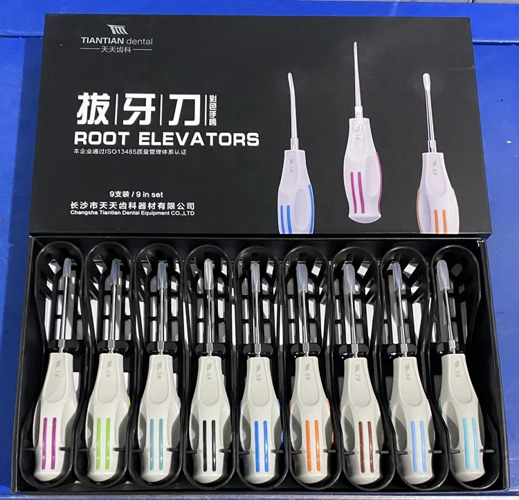 Tiantian Dental Set of 6 Luxating Elevators PDL Precise Dental Surgical Veterinary CE ISO Certified