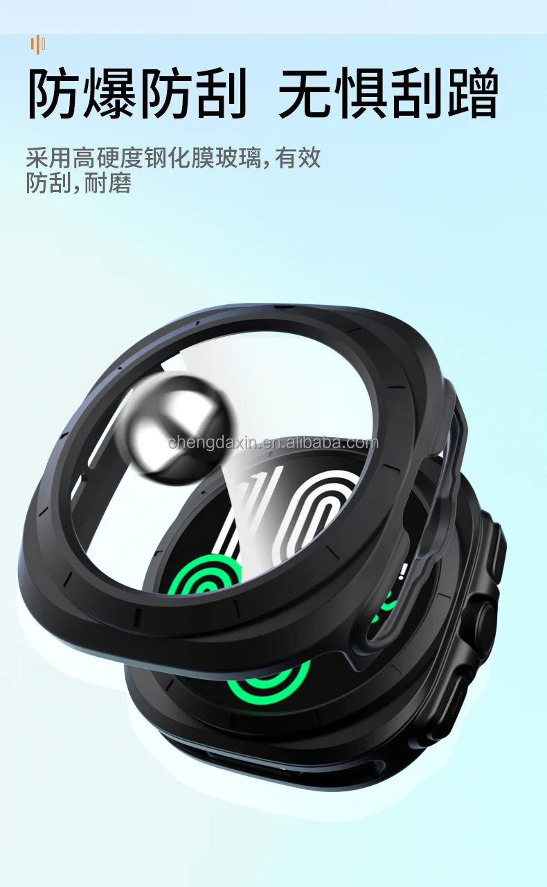 For Samsung Galaxy Watch 7 Ultra 47MM Full Coverage Shockproof Case Tempered Glass Case Screen