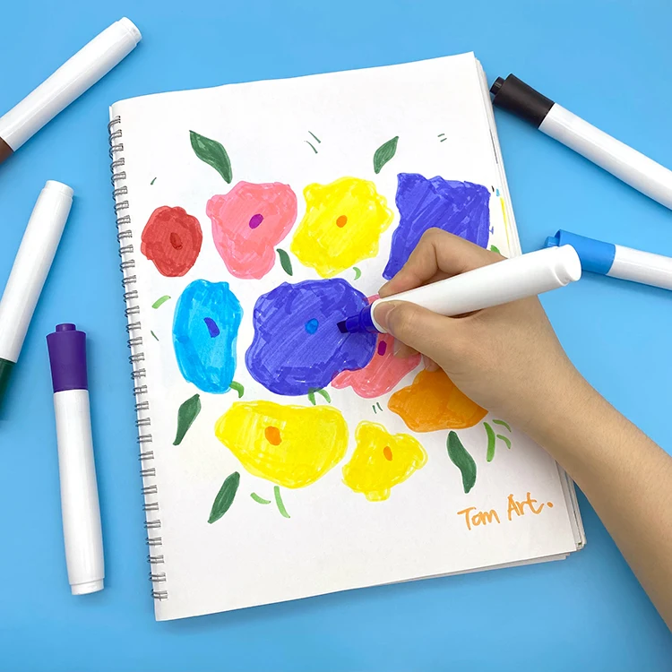 Supplier custom non-toxic washable 6 colors children colored drawing water color marker pen for kids with logo