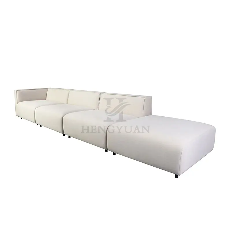 Hot Sale White Upholstered Fabric Patio Lounge Sectional Outdoor Furniture Garden Sofa Set