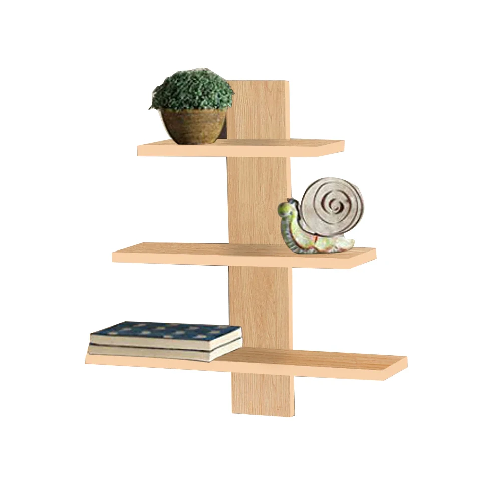Modern Home Storage 3 Tier Wood Floating Wall Mounted Shelf Organizer Rack