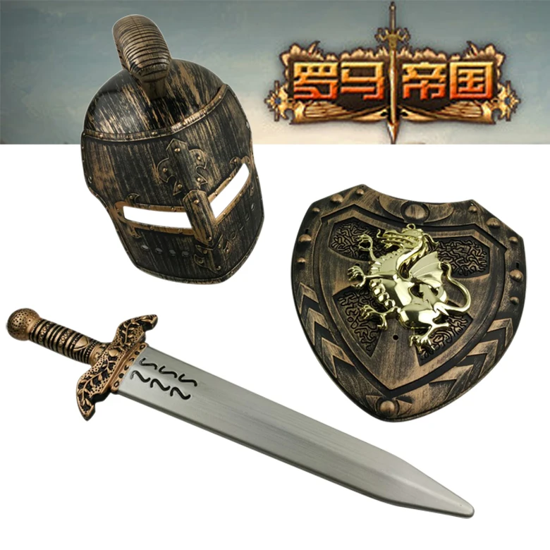 plastic  Rise of an Empire Sparta Warrior  Helmet martial hero gladiator sword and shield suit of armour for kids cosplay