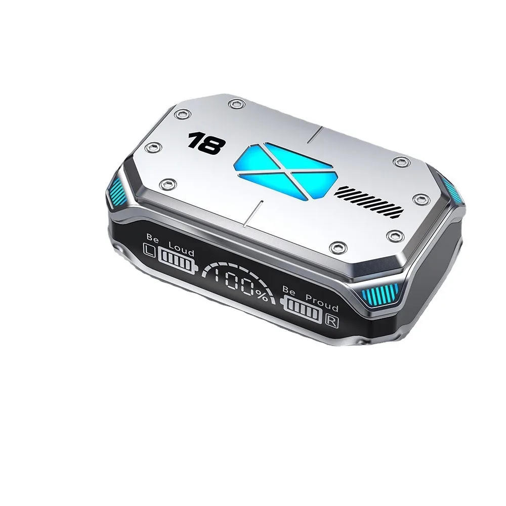 M41 Wireless Bluetooth Touch Digital Display In-Ear Sports Metal Texture Mecha Wind Dazzle Colour Light Magnetic Suction