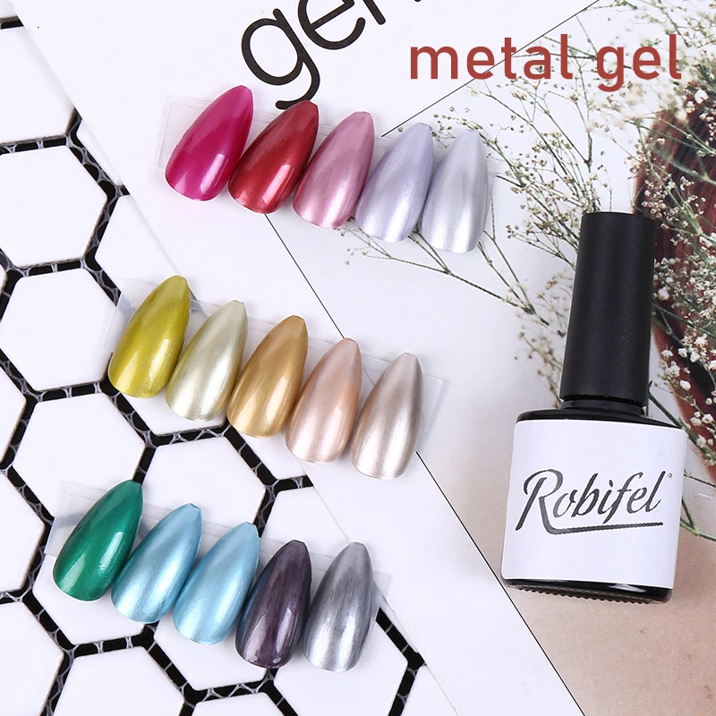 paint full colours  high quality  metal painting gel polish nail art metallic  nail polish uv gel