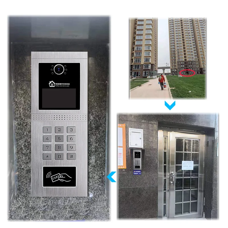 Aitdda Tft Lcd Monitor SIP Smart Phone Multi Building Video Intercom System High Quality 7 Inch 220V Aluminum Alloy