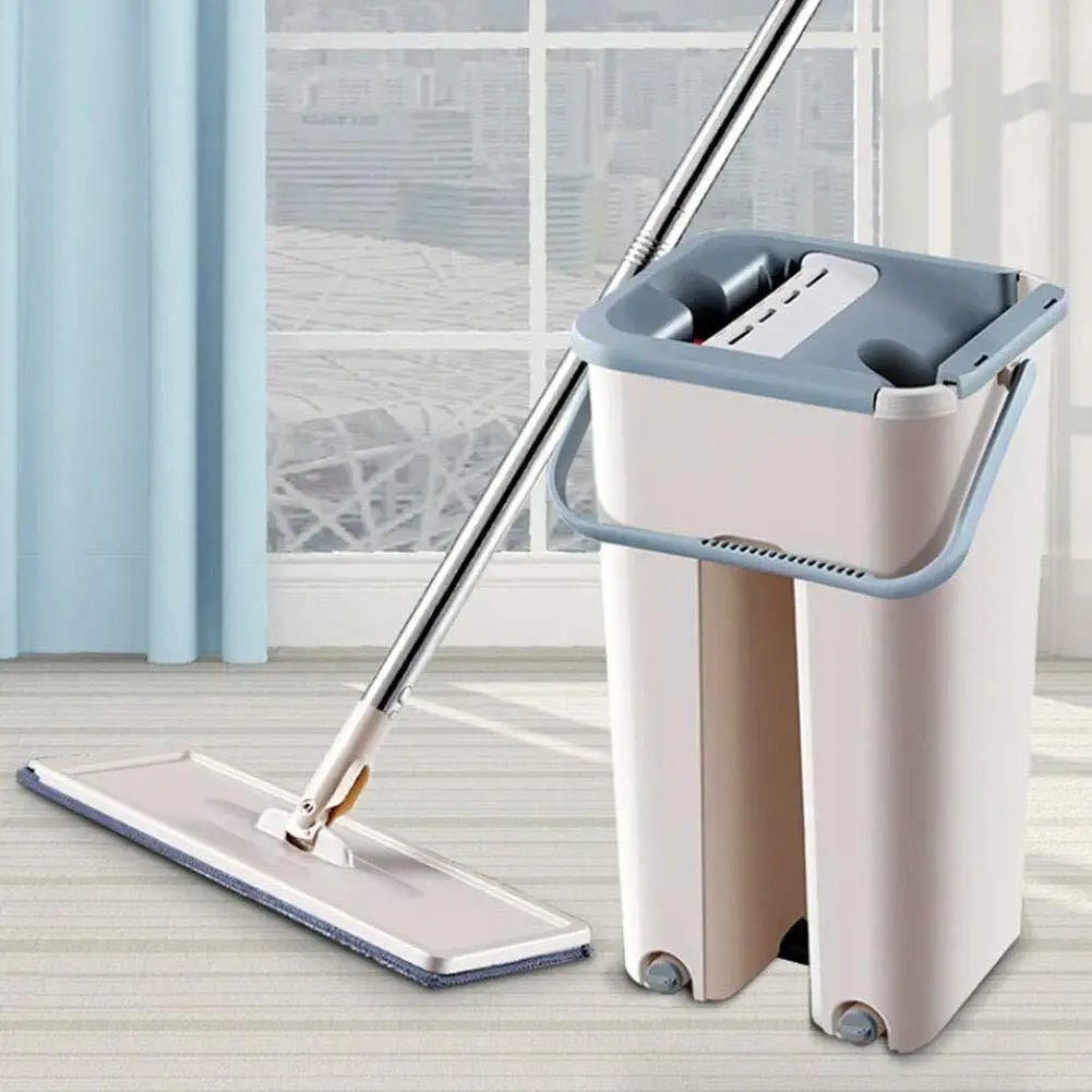 Newest cheap  microfiber flat mop bucket set magic mop