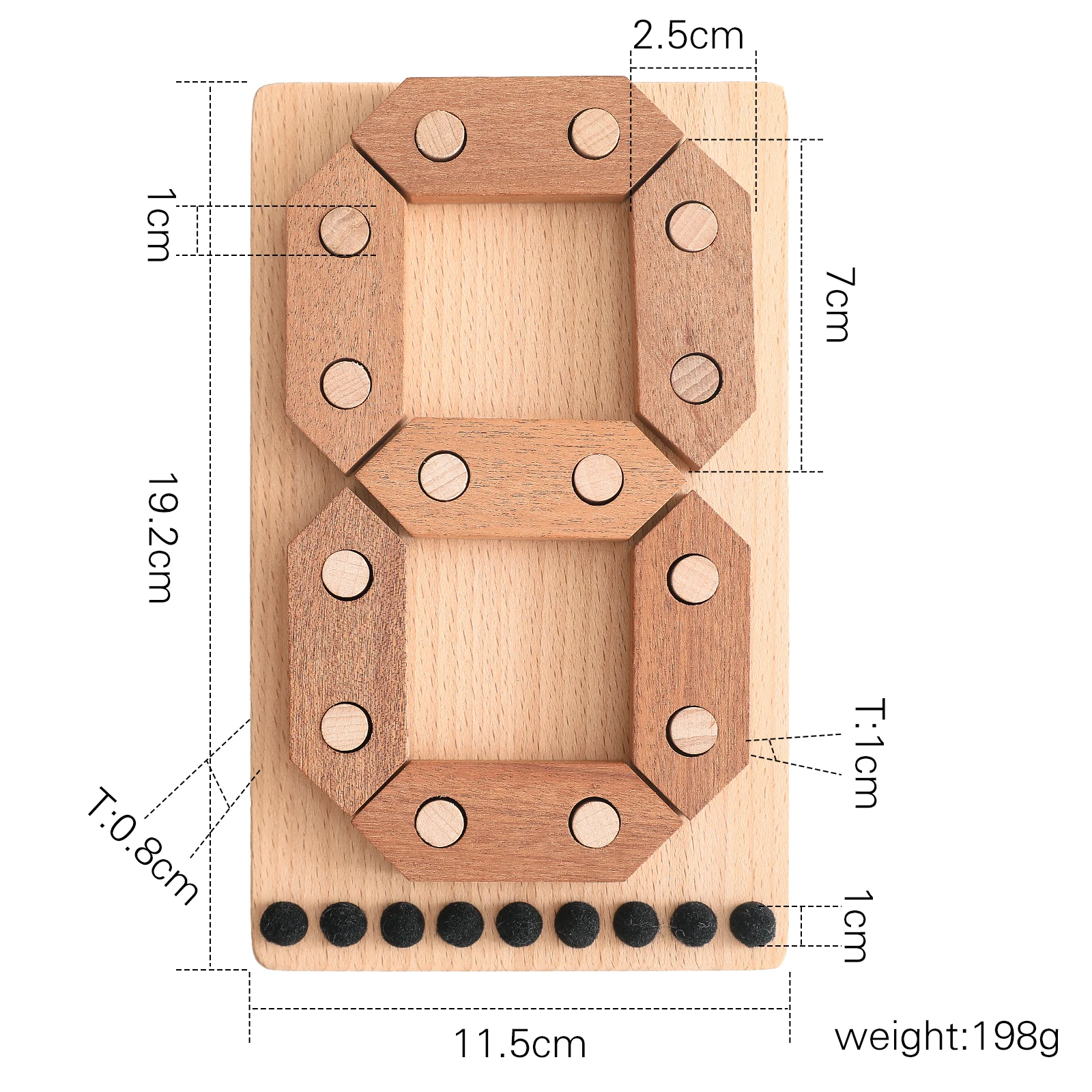 Boutique Wooden Number Puzzle Preschool Toys Number Learning Cognitive Hand-eye Coordination Number Building Game