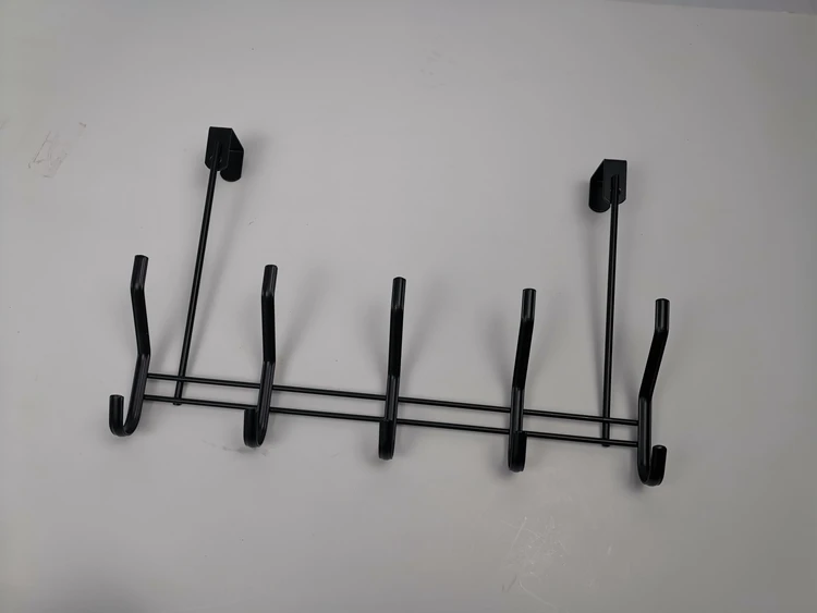 Hot Selling High Quality Over The Door Hook Door Hanger Metal Hook Rack with 5 Tri Hooks for Hanging Coats