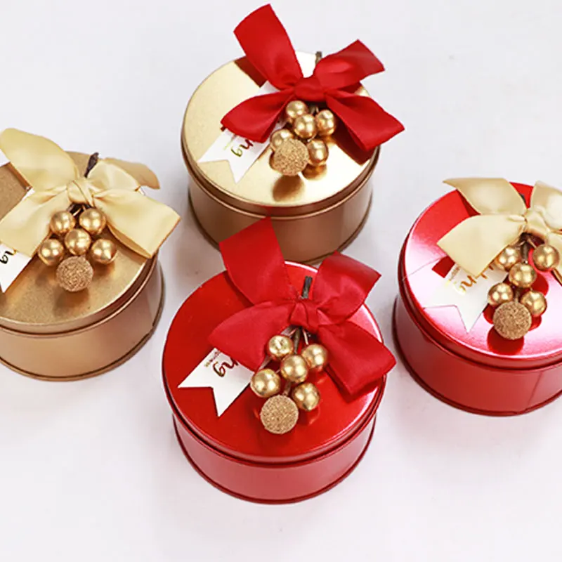 
Fashion designluxury tea tin can candy box wholesale round tin box eyelash vendor customized boxes 