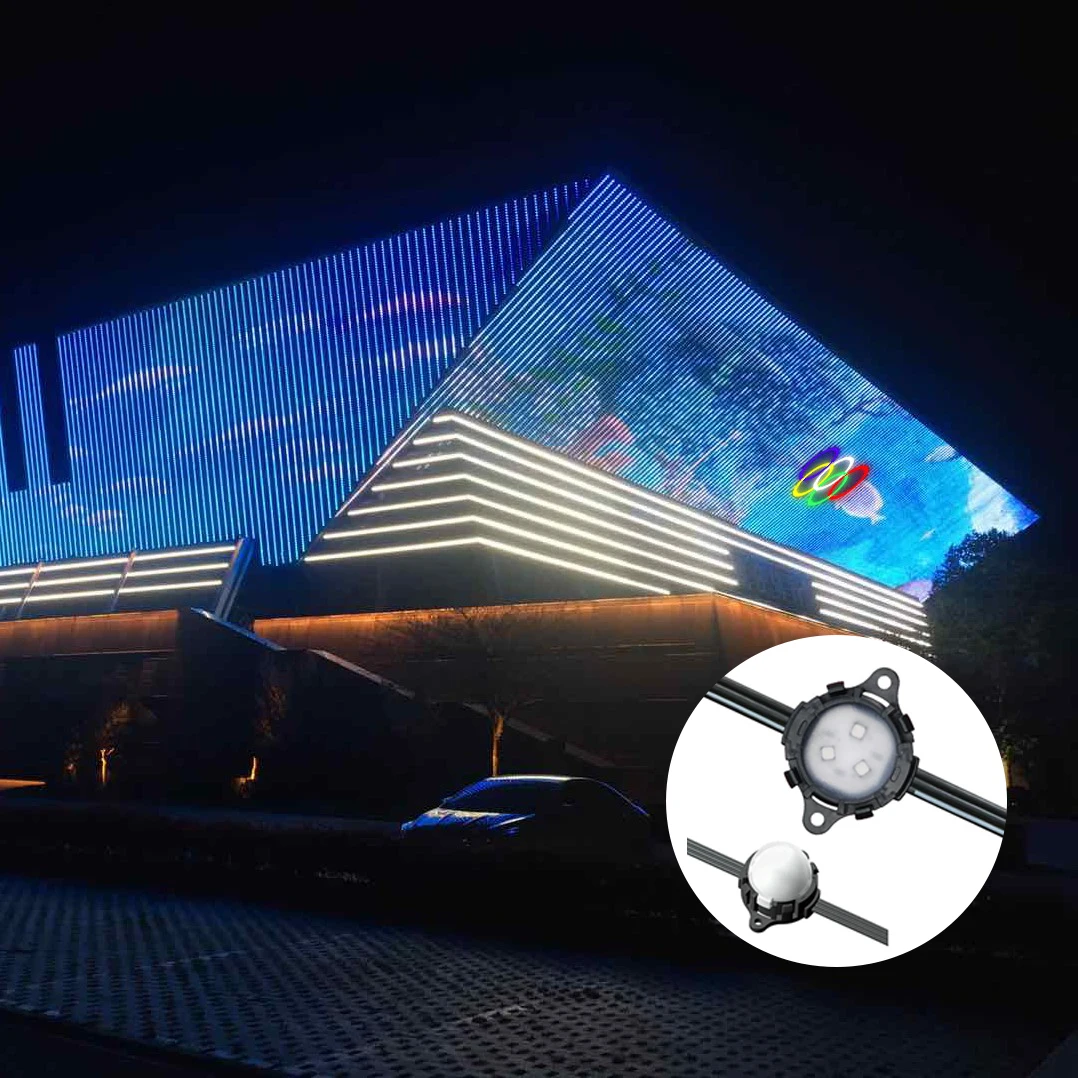 building surface glass wall transparent video display ip67 RGB SMD flexible led pixel mesh curtain dot matrix module outdoor