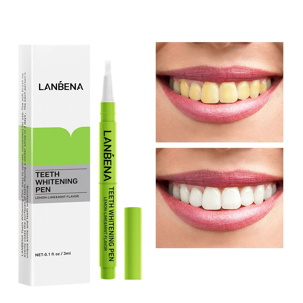 LANBENA teeth whitening gel pen new design button using