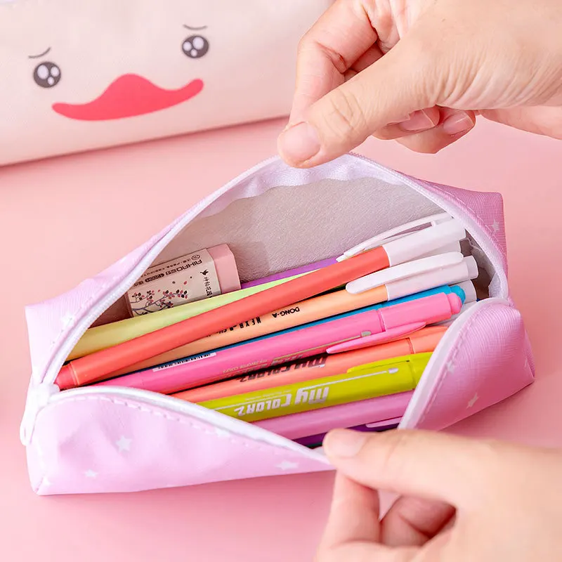 Professional custom 2022  fashion pu leather printing pattern cartuchera unicorn pencil pouch for girls