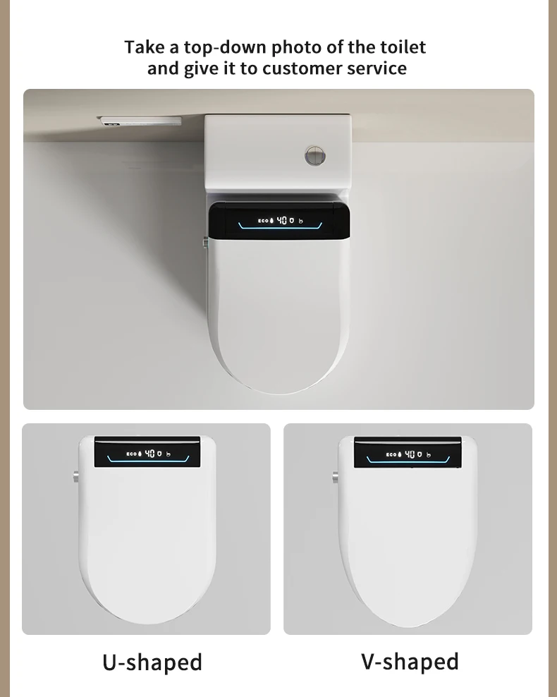 2025 New Design Electronic Heated Automatic Intelligent Smart U V Shape Bidet Toilet Seat With Automatic Cover Opening Function