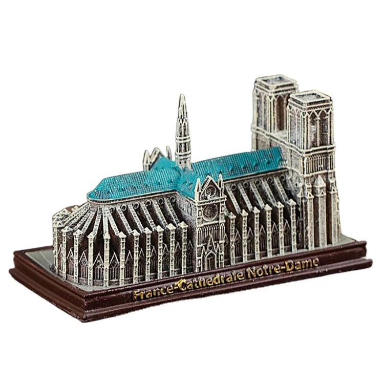 Custom Resin France Cathedrale Notre Dame Famous Building Model Tourist Souvenirs