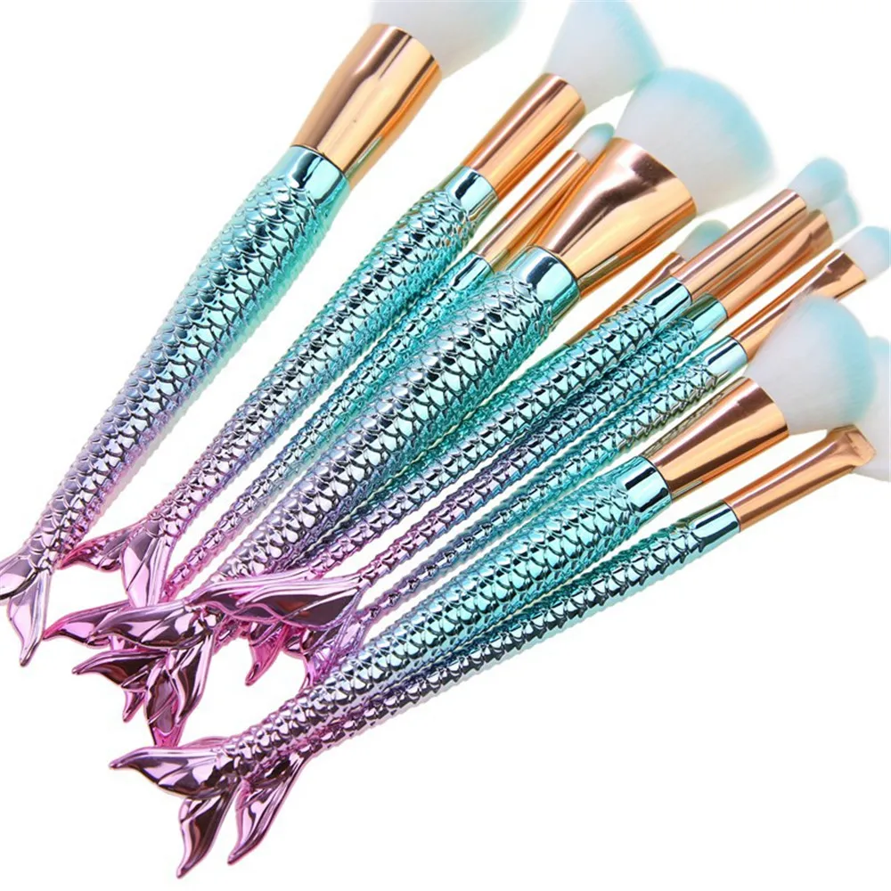 New Brand Professional Make up Brush Tools Kit 10Pcs Natural Goat Hair Powder Highlight Eyebrow Eyeliner Brushes