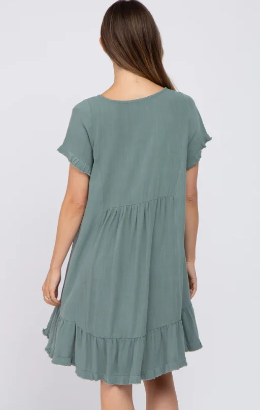 2022 wholesale sage maternity clothes hem breastfeeding dress for maternity clothes