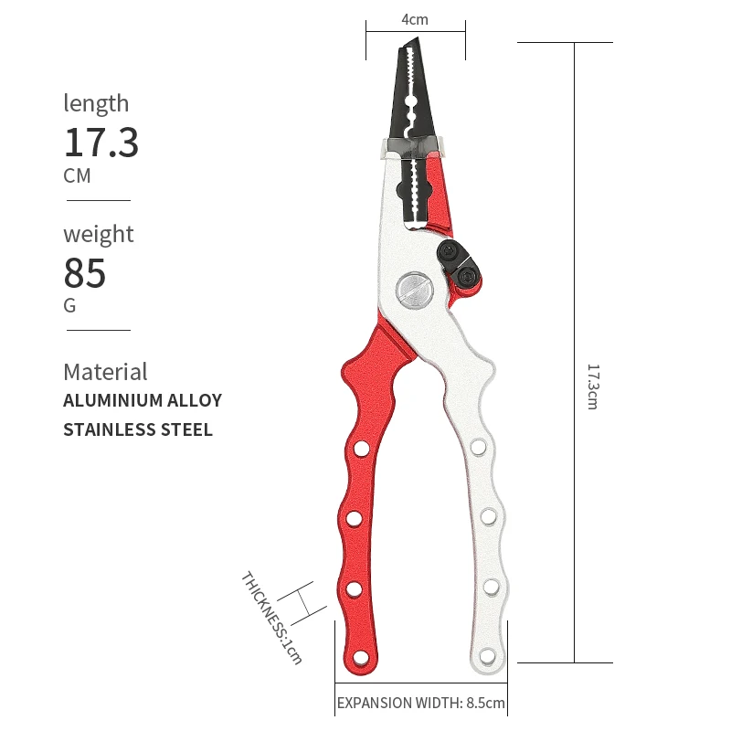 Wholesales Fishing Pliers Aluminum with Sheath and Lanyard Aluminum Fishing Pliers In Stock
