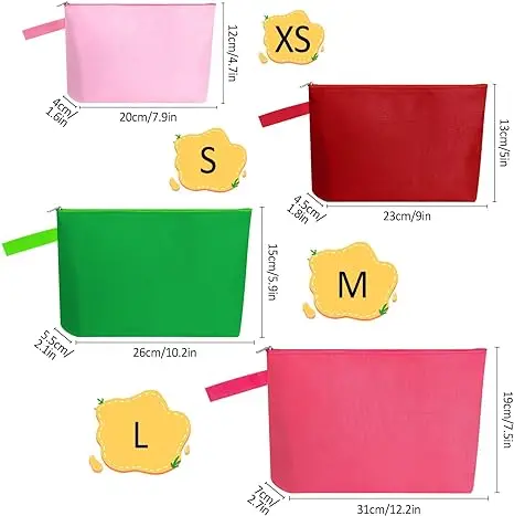 Cute Travel Cosmetic Bags Makeup Pouch Toiletry Bag Multipurpose Blank Small Travel Canvas Zipper Pouch OEM Custom Size Accepted