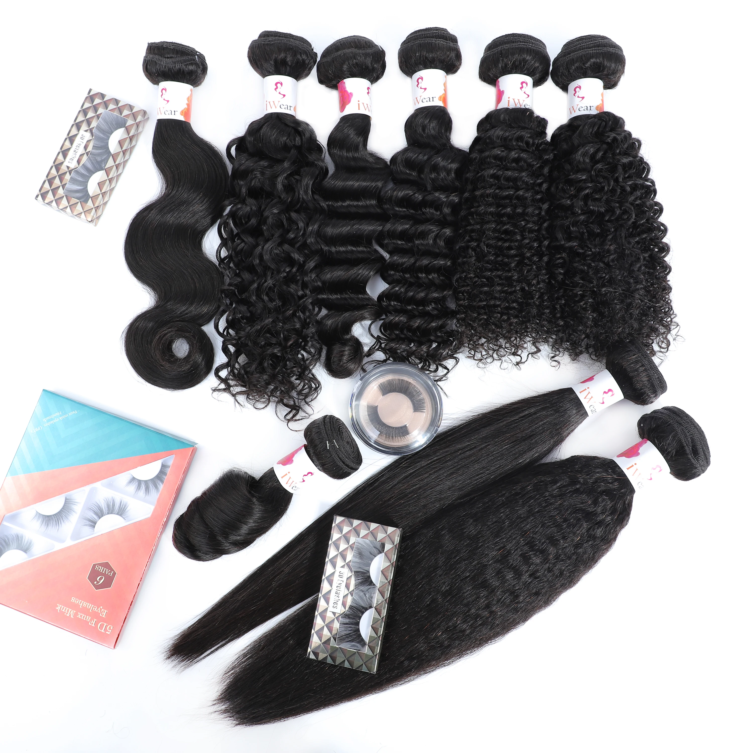
wholesale 8A 10A brazilian straight body kinky curly water deep wave 100% virgin human hair bundles with hd lace frontal closure 