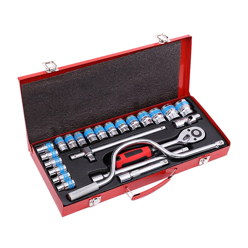 24pc 1/2 Inch Socket Set Professional Socket Set Chrome Vanadium Steel use for car repair tool box