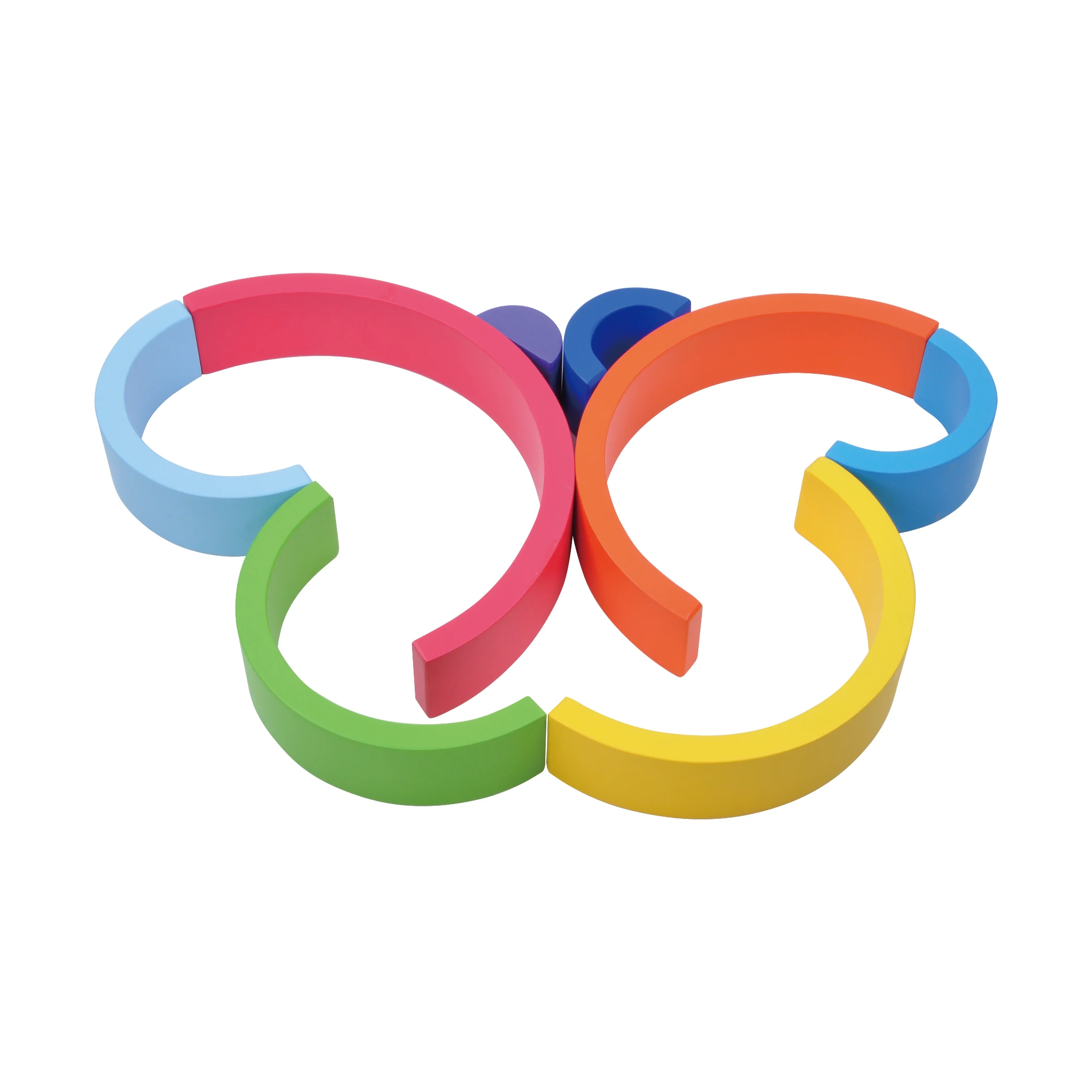 8 Pcs Kids Wooden Natural Building Blocks Montessori Educational Learning Stacker Wooden rainbow Toys