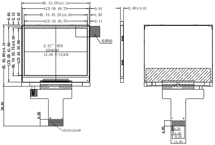 2.3 inch 320*240 SPI 4Wire QVGA IPS Landscape TFT LCD Screen Module 10Pin 2.3inch LCD Display ILI9342C Custom Touch Panel