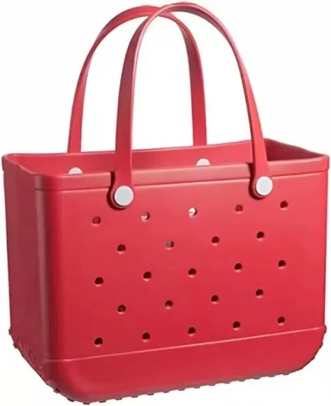 Popular Waterproof Woman Eva Rubber Tote Large Shopping Basket Bags Beach Silicone Bog Bag Purse Eco Jelly Candy Lady Handbags