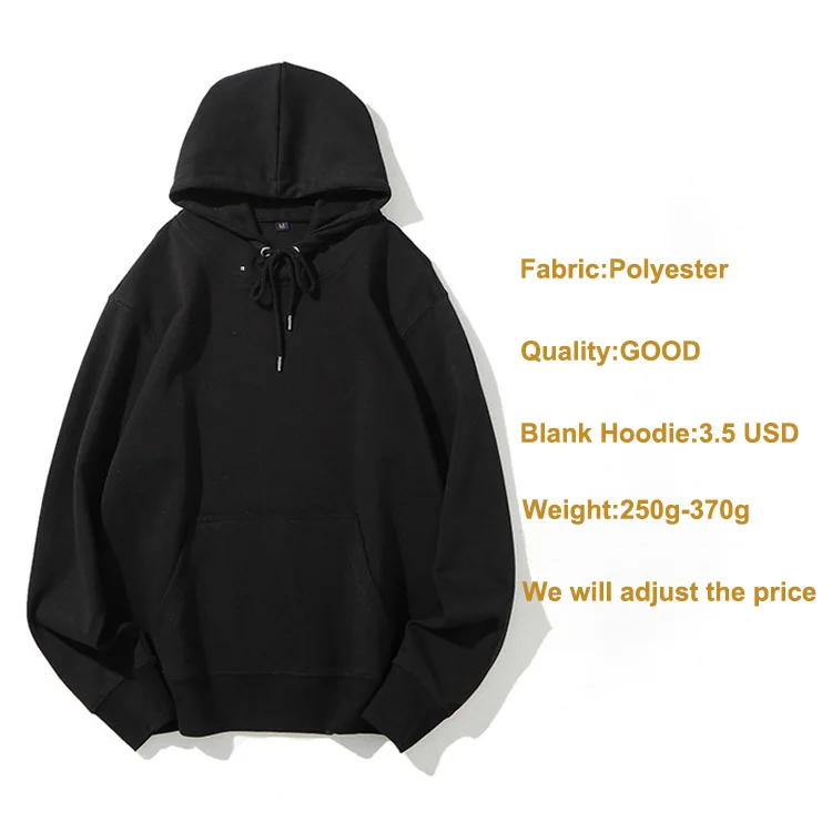 Support One Piece Custom 210g Polyester Heavyweight Men Hoodies Men Oversize Hoodie Manufacturer Unisex Blank Puff Print Set