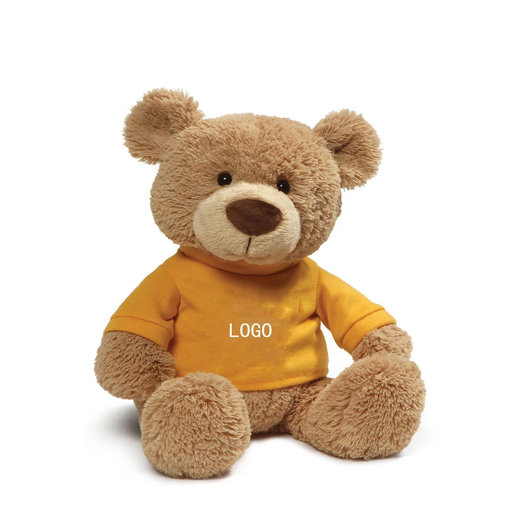 Plush Stuffed teddy bear with custom t-shirt Soft Custom Logo Soft Teddy Bear