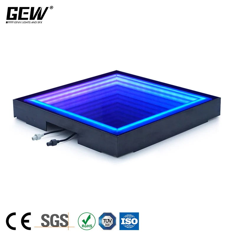 Pressure Sensitive Interactive LED Backdrop Light 3D Mirror Neon Dance Floor For DJ Disco Party