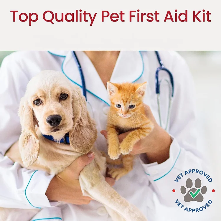 Vet First Aid Kit Pet First Aid Supplies Dog and Cat Emergency Box Pet First Aid Kit for Travel