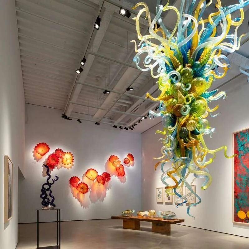 Newest Multi Colored 100% Handmade Blown Glass Chandelier Luxury For Living Room