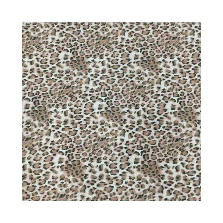 Hot New Products Foil Print Stamping Fabric Spandex Leopard Scuba Suede 10% Spandex 90% Polyester For Women Skirt Clothing