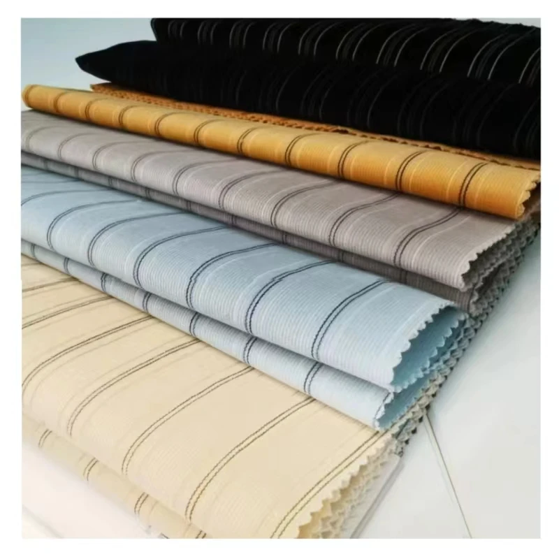 China Textile Printing Shirts Fabric Woven 100% Cotton Striped Corduroy Fabric for Shirt Women And Man