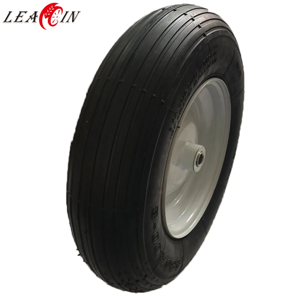 400mm pneumatic rubber wheel 4.00-8 wheelbarrow wheel 16 inch wheel barrow tire