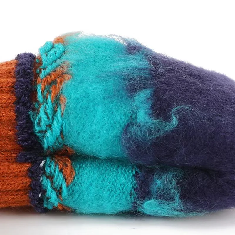 Wholesale cute printing Warm Acrylic women winter touch screen gloves