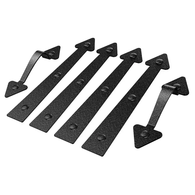 Magnetic Decorative Garage Door Hinges Handles Hardware Kit Household Creative Carriage House Door Accents, Black