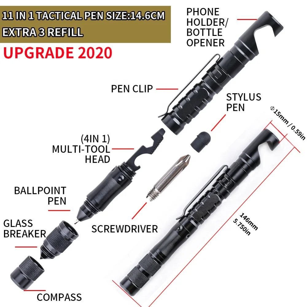 
Survival multitool Tactical Pen for self-defense and outdoor, Best gift for Man and Woman 