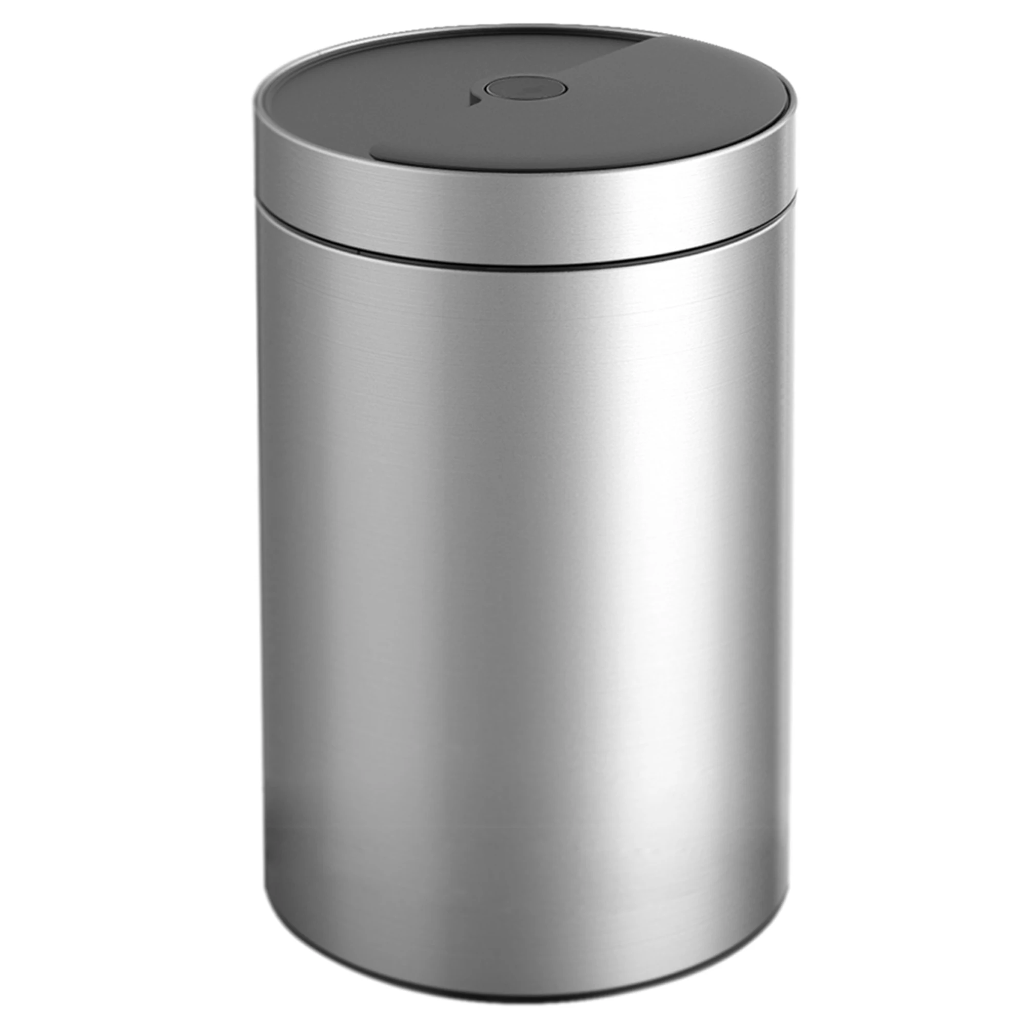 30L Modern Silver Smart Kitchen Sensor Trash Can round Household Rotary Open Cover Waste Bins