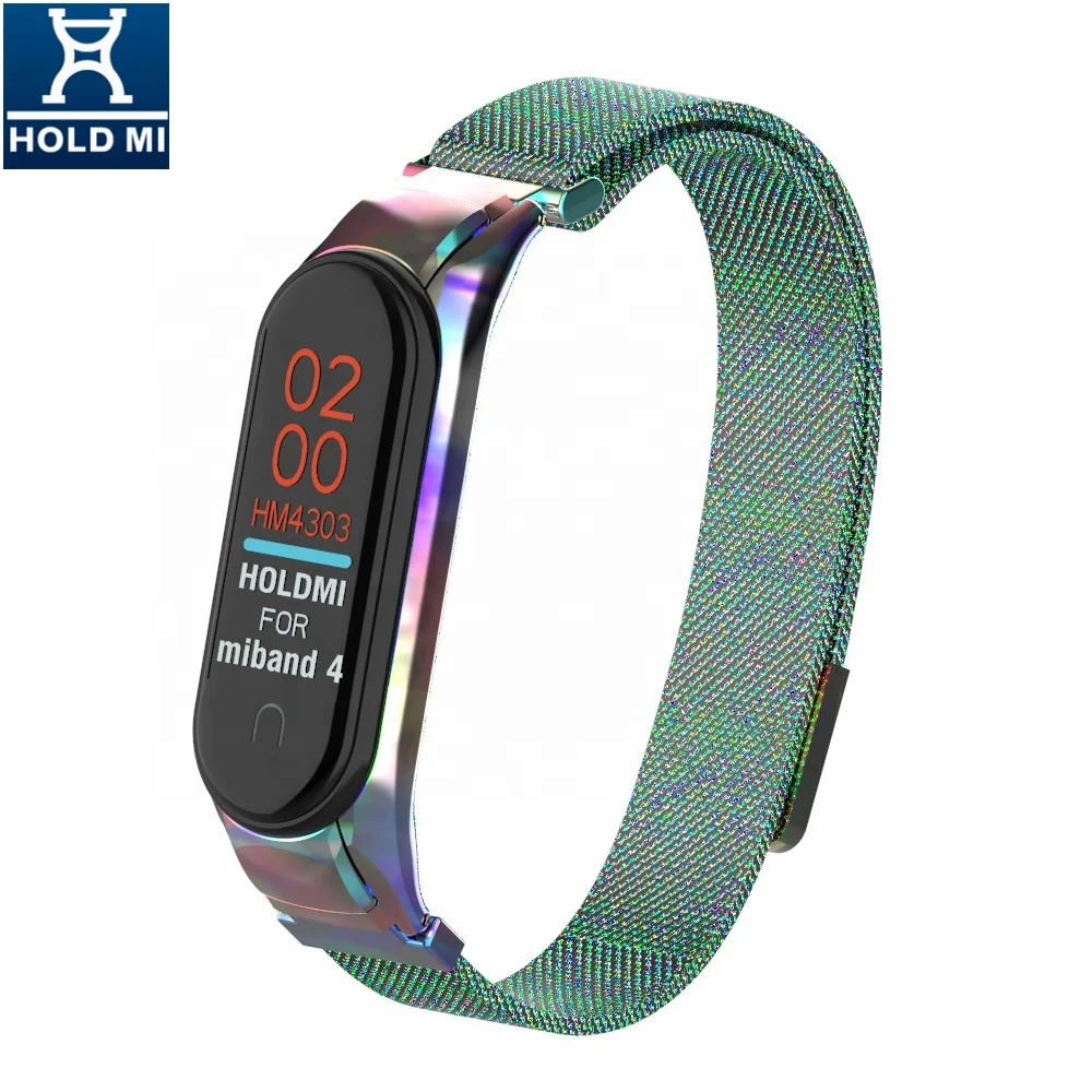 Good product holdmi 43036 series Seven Colors mi band 4 milanese smart watch strap for mi bands