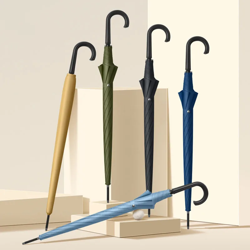 Custom Your Brand Stretch Strong 23 inches Windproof Straight Umbrella Compact Suit Travel People Golf Umbrella for the Rain