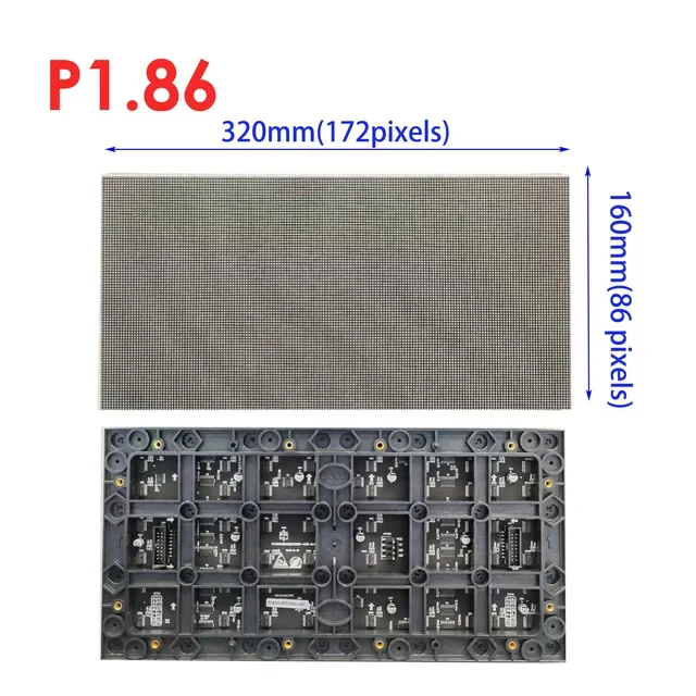P1.86 Indoor LED Display Module 320x160mm 3840Hz for Airport & Welcome Display OEM Digital Poster Video Advertising Model