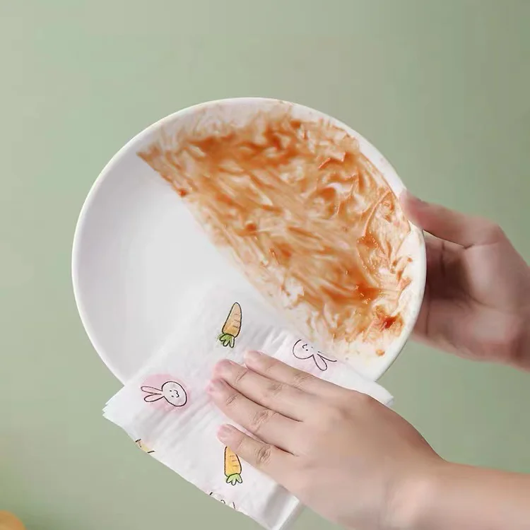 Customizable Kitchen Cleaning Dry Wipe Roll Disposable Lazy Rags Shop Dish Cloth Convenient Kitchen Paper Towels