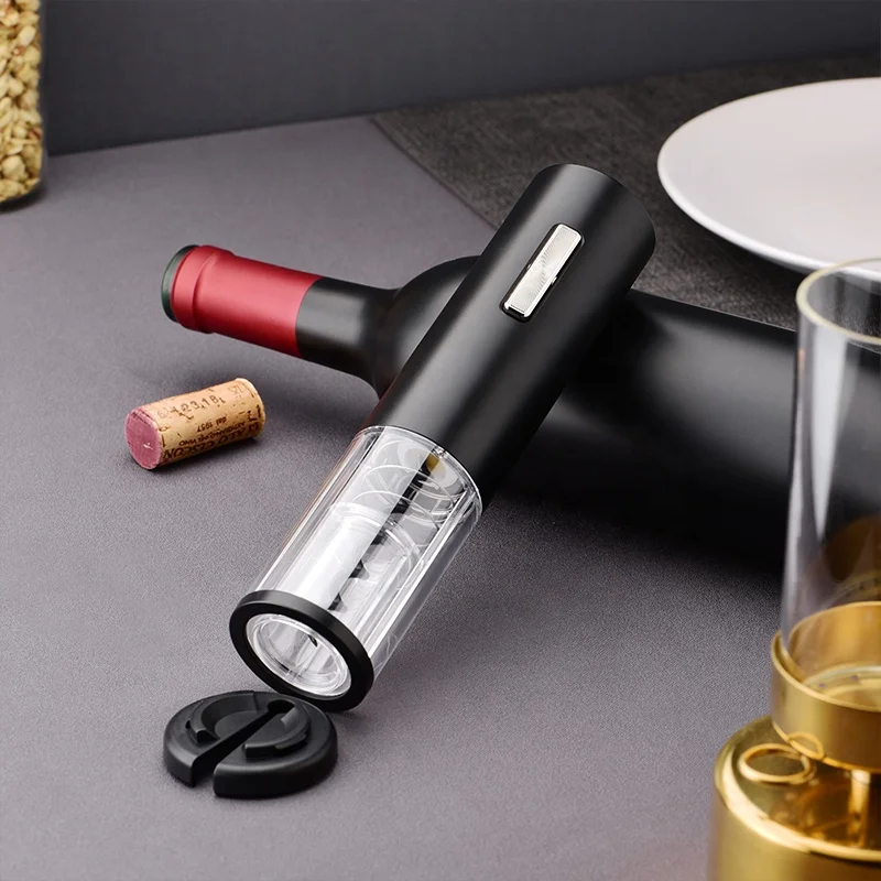Nice package electric wine opener set black mini electric wine opener set