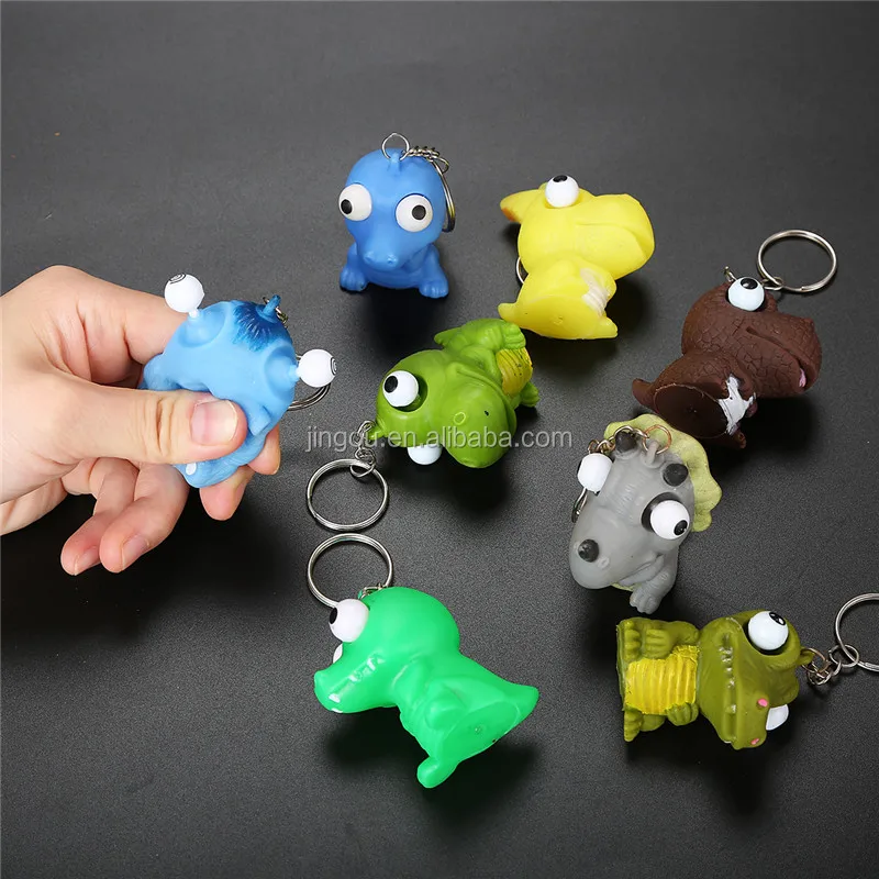 PVC Dinosaur Shape Animals Toys Eyes Pop Out Squeeze Popping Toy For Kids